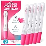 Easy@Home Smart Timing Pregnancy Test: Over 99% Accuracy for Early hCG Detection - Fast Results in Just 3 Minutes with Unique Love Heart Indicator | 5 Pack