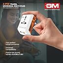 GM 3012 3-Pin Universal Multi Plug Fast Charging Travel Adapter | All-in-1 Worldwide Travel Adapter | Surge Protector | LED Indicator | Compact Design | Supports 150+ Countries | Safety Shutter gallery image