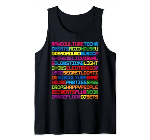 Fiesta de música techno rave, festival de EDM, DJ Raver Camiseta sin Mangas