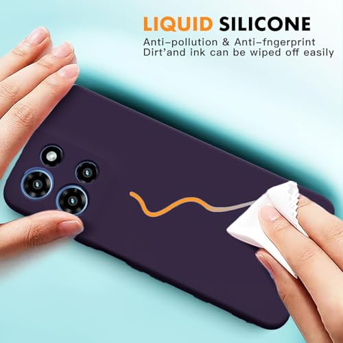 Image of DIZORO Microfiber Candy Case for Motorola Edge 60 Pro 5G Smooth Touch Cushion Liquid Soft Silicone Gel Rubber Phone Cases Non-Slip Full Body Protective Shockproof Back Cover - Deep, Black