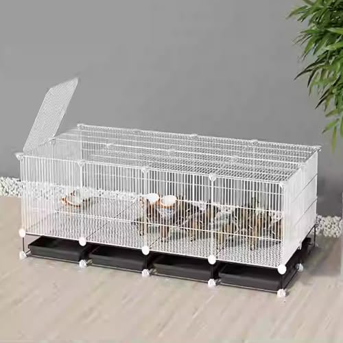 Poulailler amovible métal caille lapin chat enclos 147 x 75 x 48 cm