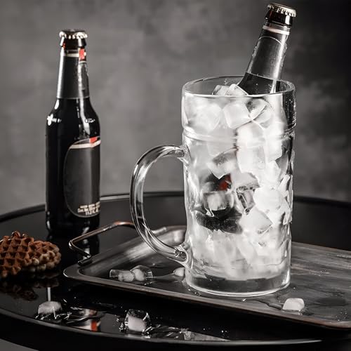 Image of Melbify Beer Mug | 600 ML |Set of 2 | Large BeerMug with Handle | Classic Beer Glasses | Premium | Heavy |Perfect for Beer, Cider,Cocktails,Mocktails | Suitable for Bar,Restuarants,Pub