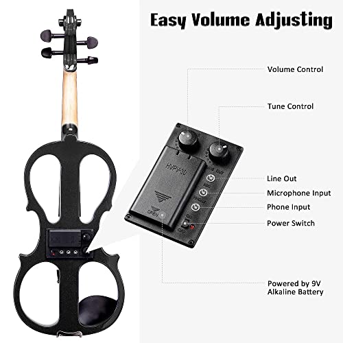 ZeHuoGe Full Size Electric Wood Silent Violin Kit #TOP23
