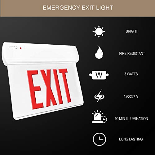 Ciata Lighting Single Face Led Red Letter Edgelit Economy Exit Sign In Thermoplastic Housing, Ul Listed, Nec Qualified, Manual Test Function And Battery Backup #TOP4