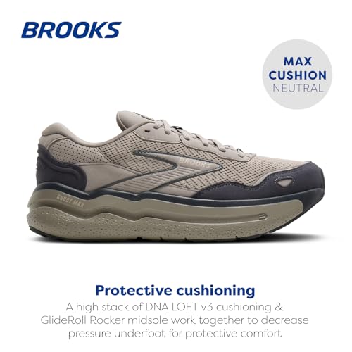 Brooks Men’s Ghost Max Suede/Leather Neutral Running & Walking Shoe - Rockridge/Ebony - 14 Medium by Brooks - Image 2