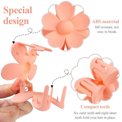 Image of ANNACREATIONS 7 Pcs Korean Fashion Flower Matte Hair Claw Clip for Thick & Thin Hair Strong Hold Hair Clutcher Hair Accessories Clutches for Women & Girls