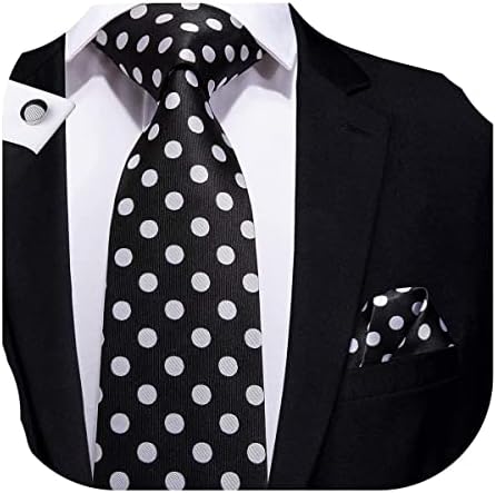 Hi-Tie Silk Paisley Necktie and Pocket Square Cufflinks Set
