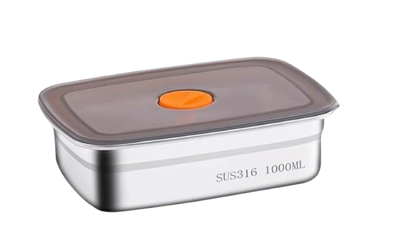VINSU Stainless Steel Reusable Food Storage Containers – Airtight, Leakproof, Rust-Resistant Lunch Boxes for Salads, Snacks, Curries, Rice & More – Ideal for Office, School & Travel (1 Litre)-picture-18
