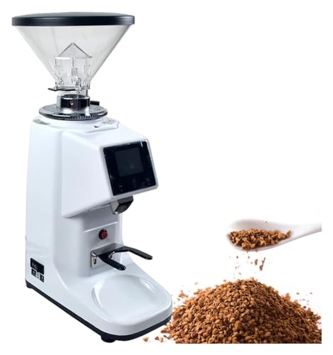 Automatic Coffee Grinder for Coffee, 19 Grain Customizable, Commercial and Home Spice Sprayer Machine with Digital Display, White-500 ml
