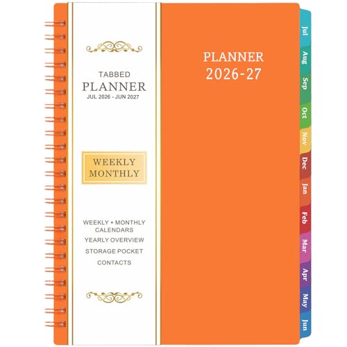 BooQool 2023 Planner - Planner 2023, 2023 Planner Weekly and Monthly with Tabs, January 2023 - December 2023, 6.25" × 8.3", Strong Twin-Wire Binding, Round Corner, Improving Your Time Management Skill