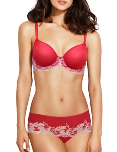 Wacoal Women's Lace Affair Tanga Panty, Tango Red/Silver Peony, Large