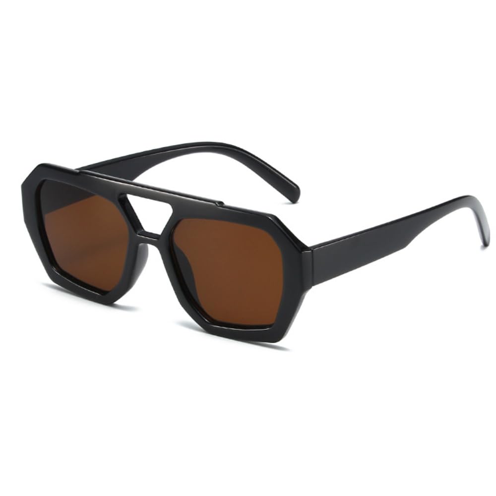 BAODAREN Trendy Aviator Sunglasses for Women Men Hexagonal  display picture 3