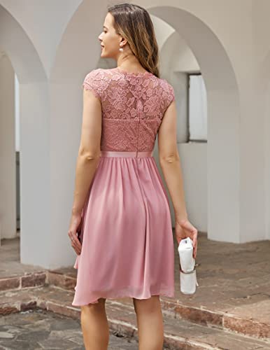 Image of Wedtrend Women's Bridesmaid Dresses Short Prom Dress Ruffle Semi Formal Cocktail Dresses Floral Homecoming Dress