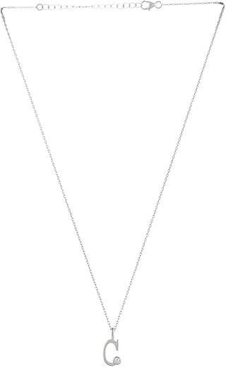 VOYLLA Alphabet C Round Cut CZ Pendant