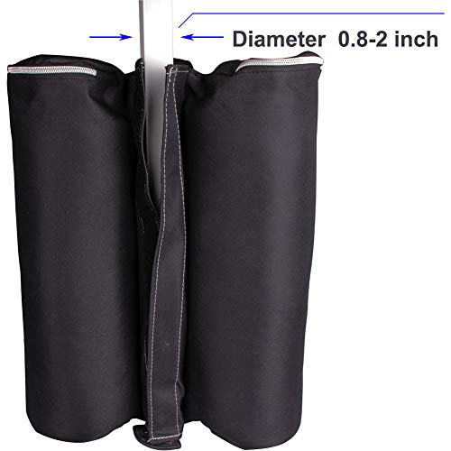 Goutime Canopy Weights Set of 4, Sand Bags for Instant Outdoor Sun Shelter, 160lbs Heavy Duty Weight Bags for Pop Up Tent Gazebo Legs, Black - Thumbnail 3