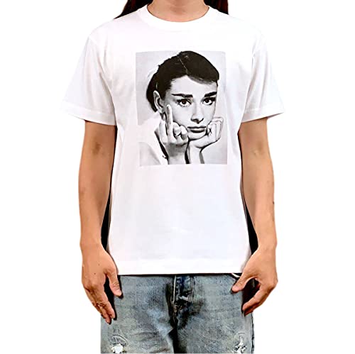 オードリーヘプバーン 映画 ローマの休日 挑発ポーズ アレンジ Tシャツ S M L XL (M)