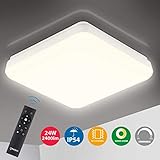 【Energiesparend und Flimmerfreies Licht】Die 24W dimmbare Deckenlampe mit 2400 Lumens entsprechen einer herkömmlichen 200W Glübirne und sparen mehr als 85% an Stromkosten. Und die Leuchte erzeugt gleichmäßiges blendfreies und flimmerfreies Licht, es surrt/brummt auch nicht. Sie können die 24W Deckenleuchte in einem Raum von etwa 20 bis 25m² befestigen.