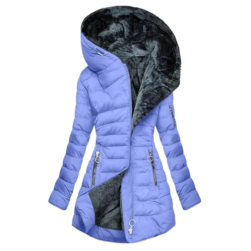 Veste d'hiver femme Nidddiv longue matelassée contre le froid et le vent glacial