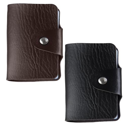 Image of Kraptick Pocket Cards Holder - Compact Lightweight Wallet for Credit and Debit Cards, Multi-Functional Card Organizer, Durable Card Carrier with 16 Slots for Easy Access (Brown & Black) (Combo of 2)