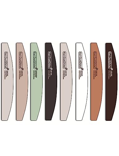 Limas de Uñas y Pulidor Profesionales, Sets y Kits para Manicura y Pedicura, Limas con Doble Cara, Bloques de Pulido, 80/100/120/150/180/240/1000/4000 grit - 8pcs