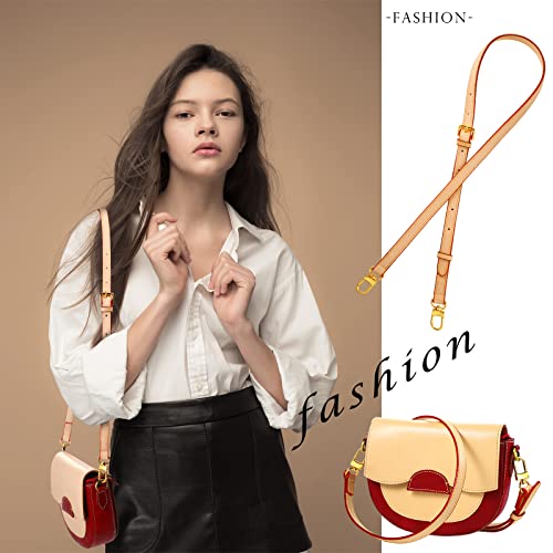 Frienda Vachetta Leather Replacement Strap Adjustable Crossbody Strap Leather Shoulder Strap For Small Bags, Gift Box Packaging (0.59 Inch Wide) #TOP4