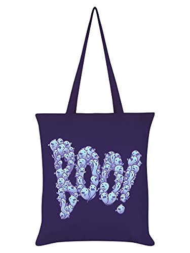Image of Grindstore Ghostly Boo! Halloween Tote Bag Purple 32x44cm