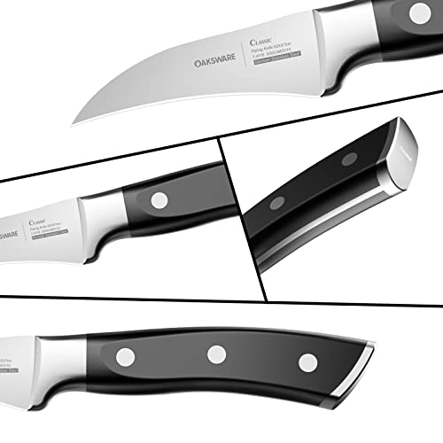 Oaksware Bird Beak Paring Knife, 2.75 Inch Peeling Knives German Stainless Steel Small Curved Fruit Knifes, Razor Sharp Kitchen Pairing Knives With Ergonomic And Full Tang Handle #TOP3