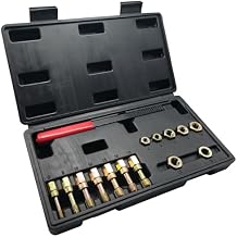 AUPREX 15-Piece Metric Thread Chaser Set Master Thread Repair Kit with M6, M8, M10, M12 Sizes, Includes 7 Taps, 7 Dies and 1 Thread File, Universal Rethreading & Thread Restorer Tool Set with Case