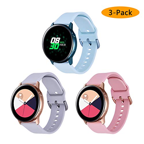 Koreda Compatible with Samsung Galaxy Watch 42mm/Galaxy Watch Active/Active2 Bands Sets, 20mm Soft Silicone Sport Wristbands Replacement for Galaxy Watch 42mm/Gear Sport Smartwatch