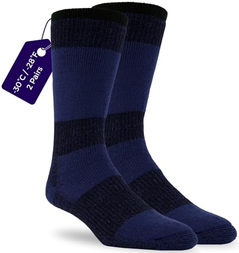 J.B. Field's Icelandic -30 Below XLR Merino Wool Thermal Winter Socks for Hiking, Trekking & Outdoor Activity, 2 Pairs