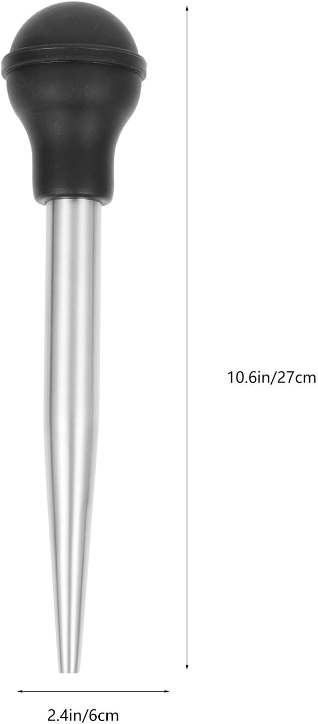 Ipetboom Stainless Steel Turkey Injector with Dual-needle and Cleaning Brush Compact Food Injector for Meat Marinade Convenient Kitchen Gadget for Bbq Thanksgiving and Holiday Cooking