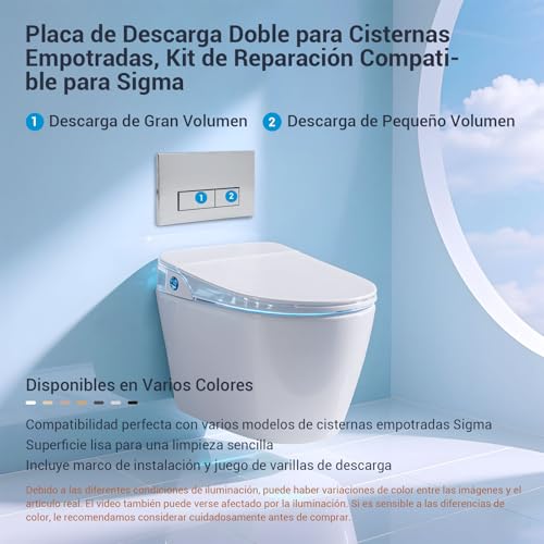Miniatura 2 de Mendorio Placa De Accionamiento Wc, Compatible Con Geberit, Sigma, Up300 Y Up320, Tamaño De La Placa De Doble Descarga 245 164mm, Incluye Kit De Palanca De Descarga Y Marco De Instalación. Cromado .