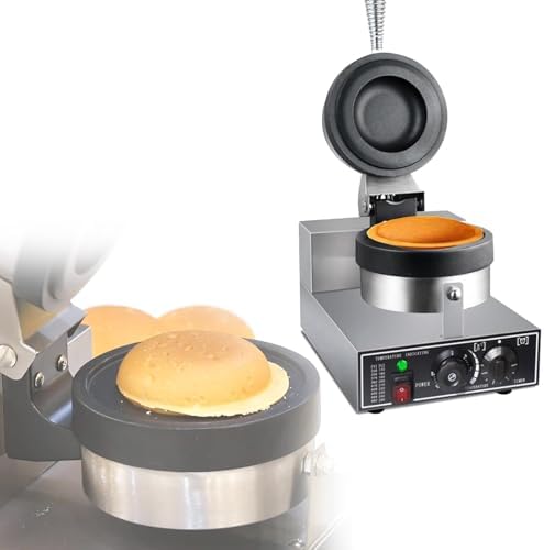 1200W Hamburger Waffle Maker Press Machine - 4-Inch Ice Cream Burger Maker for Home & Commercial Use, Adjustable Temperature 50-300℃, Perfect for Delicious Desserts!