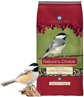 Blue Seal Nature's Choice Wild Bird Seed | High Energy Mix, No Filler | Sunflower and White Safflower Seeds | Attracts Variety of Wild Outside Birds | Shell-Free Mix | Made in USA | 8 Pound Bag