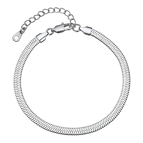 PROSTEEL Ankle Chains for Women Boho Anklet Womens 5mm Stainless Steel Ankle Bracelets Stackable Snake Chain Anklets Cover