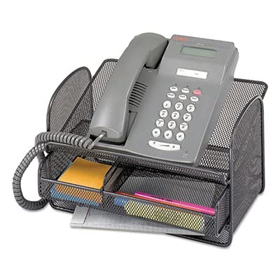 SAF2160BL - Onyx Angled Mesh Steel Telephone Stand