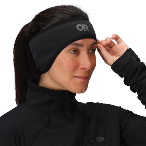 Outdoor Research Newhalem Windstopper Headband | Athletic Headband, Windproof, Sweat Wicking, Breathable, Black, Small-Medium