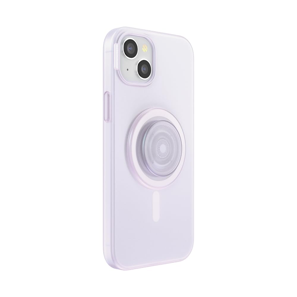 PopSockets: PopCase PlantCore dla MagSafe - Roślinne Etui na Telefon iPhone 15 Plus z Uchwytem PopGrip Zgodnym z MagSafe – Stojak na Telefon i Uchwyt z Wymienną Górą - Opalescent Clear
