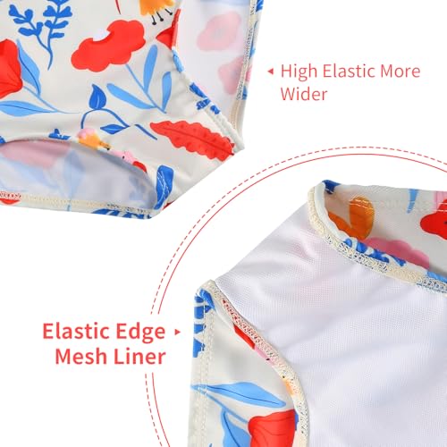 Girls One Piece Swimsuits One Shoulder Ruffle Bathing Suit Swimwear for Summer Hawaiian Runs Large Size Down for Fit4