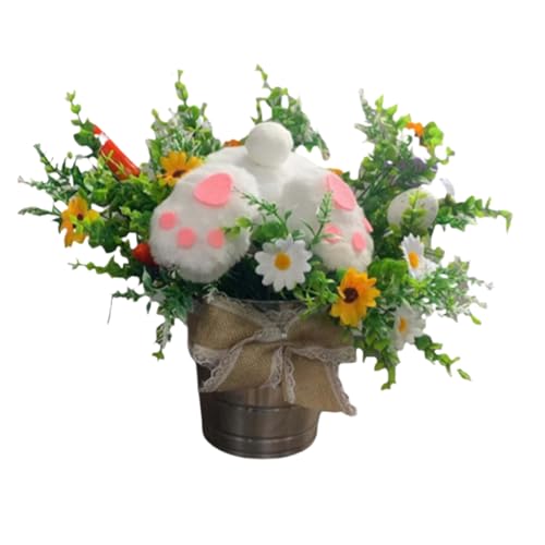 Œuf de Pâques en pot peluche mignonne comme decoration de table maison - 7