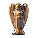 Carved Golden Tiger Eye Gemstone Peace Angel Pocket Guardian Angel Healing Statue 2 inch