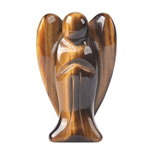 Carved Golden Tiger Eye Gemstone Peace Angel Pocket Guardian Angel Healing Statue 2 inch Carved Golden Tiger Eye Gemstone Peace Angel Pocket Guardian Angel Healing Statue 2 inch
