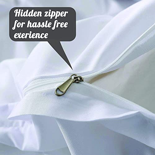 Bluemoon Homes Cotton Duvet Cover Queen 100% Egyptian Cotton Long Staple Quilt 1 Duvet Cover 2 Pillow Shams Pinch Pleated Silky Soft, Breathable Cover Set 3 Piece Set for Comforter(Ivory) by Bluemoon Homes - Image 7