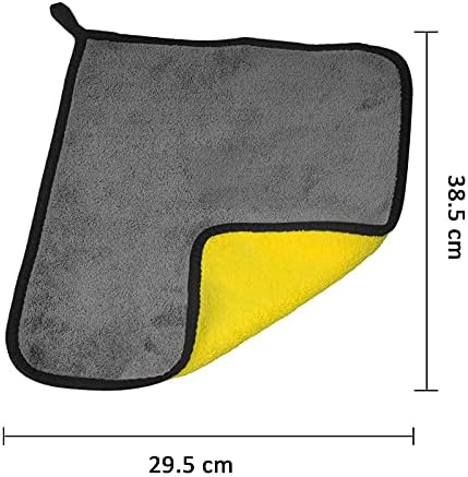ITME 3 Pcs Microfibre Car Cleaning Cloths, Two-color Thickened Cleaning Cloths Towels with Super Absorbent for Car Wash/Wash Waxing/Polishing/Cleaning & Drying (40 x 30 cm)