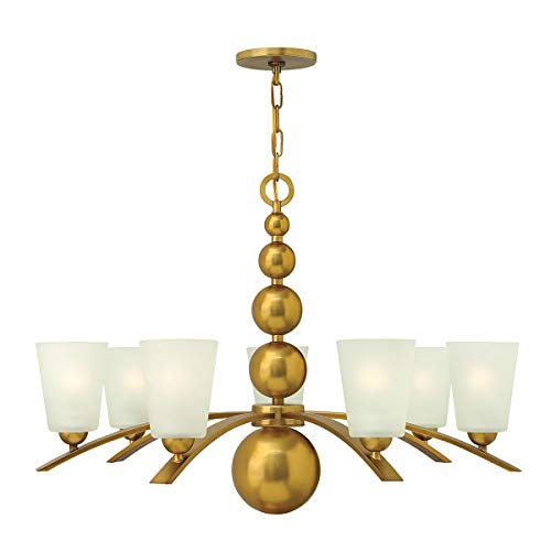 Image of 7 Bulb Chandelier Hanging Pendant Light - Vintage Brass - LED E27 60W Bulb