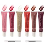 SEESUNO 6 PCS Summer Lip Balm, Moisturizing Summer Sundays Lip Butter Balm Smooth, Non-Stick Glossy Finish for Dry Weather