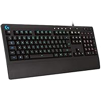 Logitech G213 Prodigy Gaming Keyboard, LIGHTSYNC RGB Backlit Keys, Spill-Resistant, Customizable Keys, Dedicated Multi-Media, QWERTY UK Layout - Black