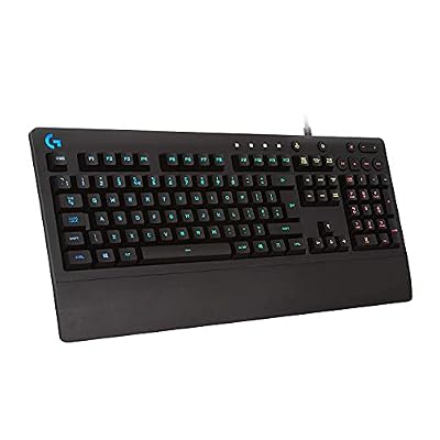 Logitech G 213 Prodigy English Gaming Keyboard, RGB LIGHTSYNC, Backlit Keys, Splash Resistant, Customizable Keys, Dedicated Multimedia Controls - Black