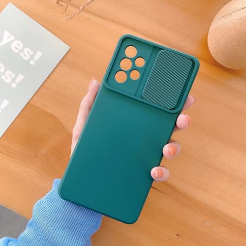 Coque Galaxy A32 4G de luxe avec protège-objectif coulissant vert