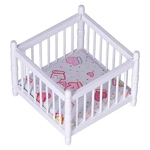 Wooden Doll House Baby Bed Mini Furniture Cover